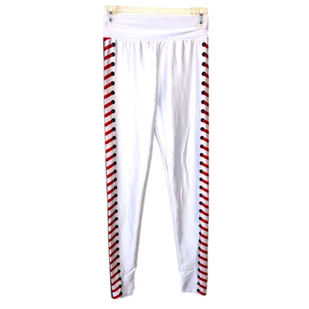 White Baseball Leggings